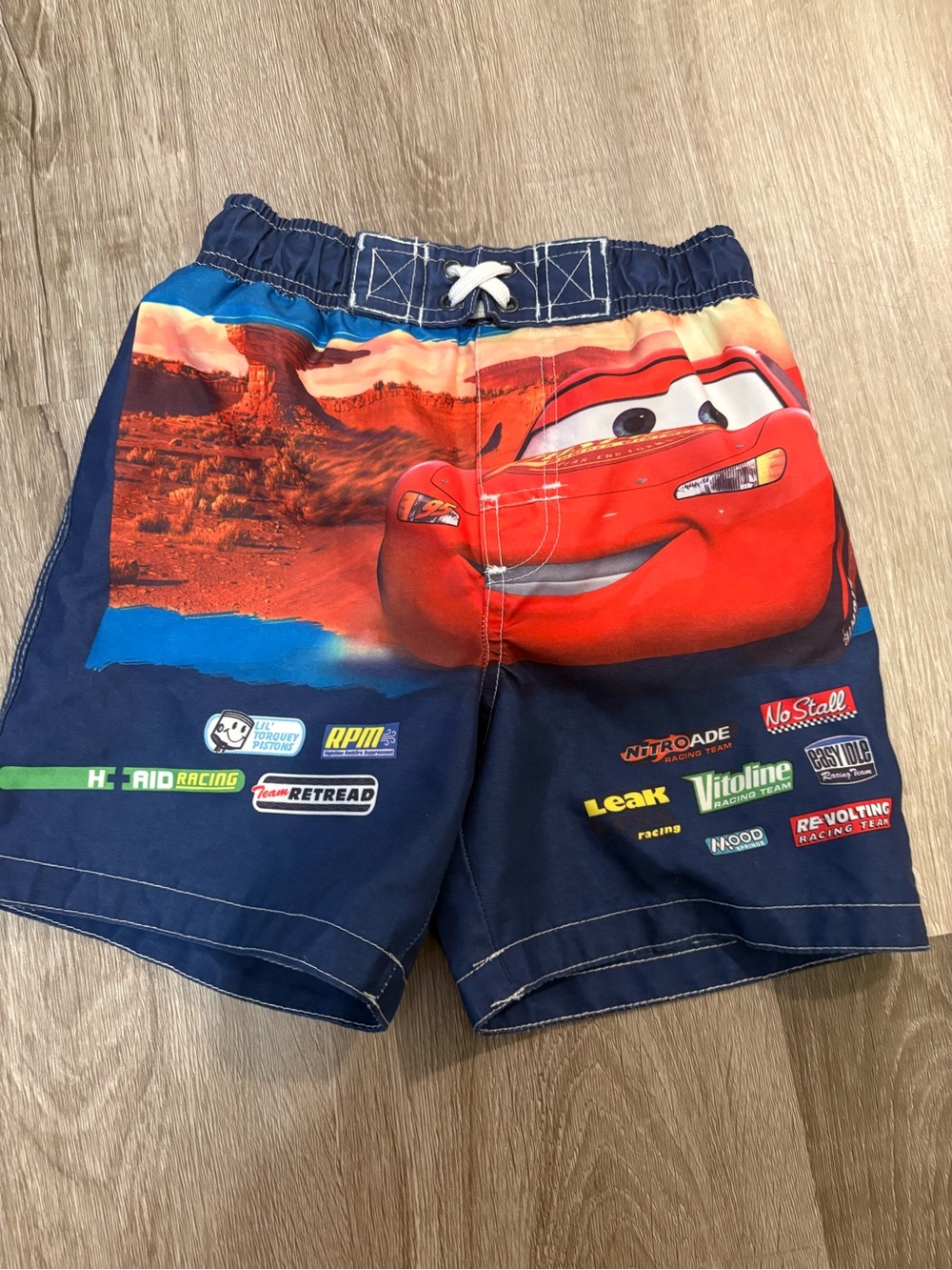 Disney Pixar 'Cars' Boys Swim Trunks - Navy with Red Accent